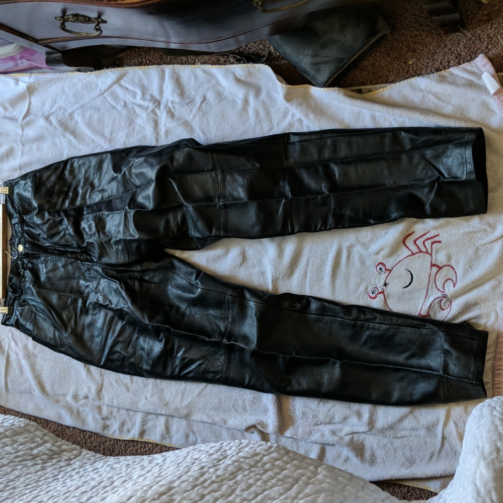 black soft leather pants, John Street size 8 new